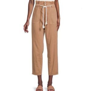 NWT BLANKNYC Womens Straight Leg Paperbag Pants with Rope Belt Size XL